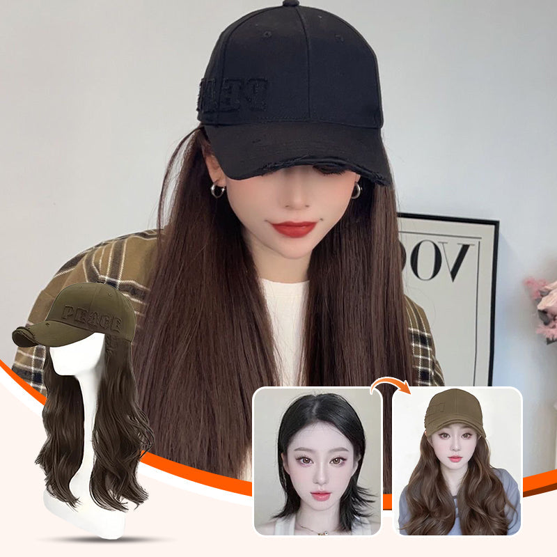 Baseball Cap with Hair Extensions