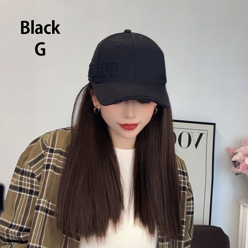 Baseball Cap with Hair Extensions