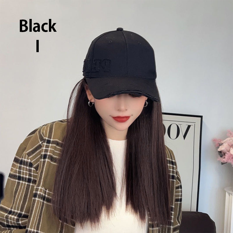 Baseball Cap with Hair Extensions