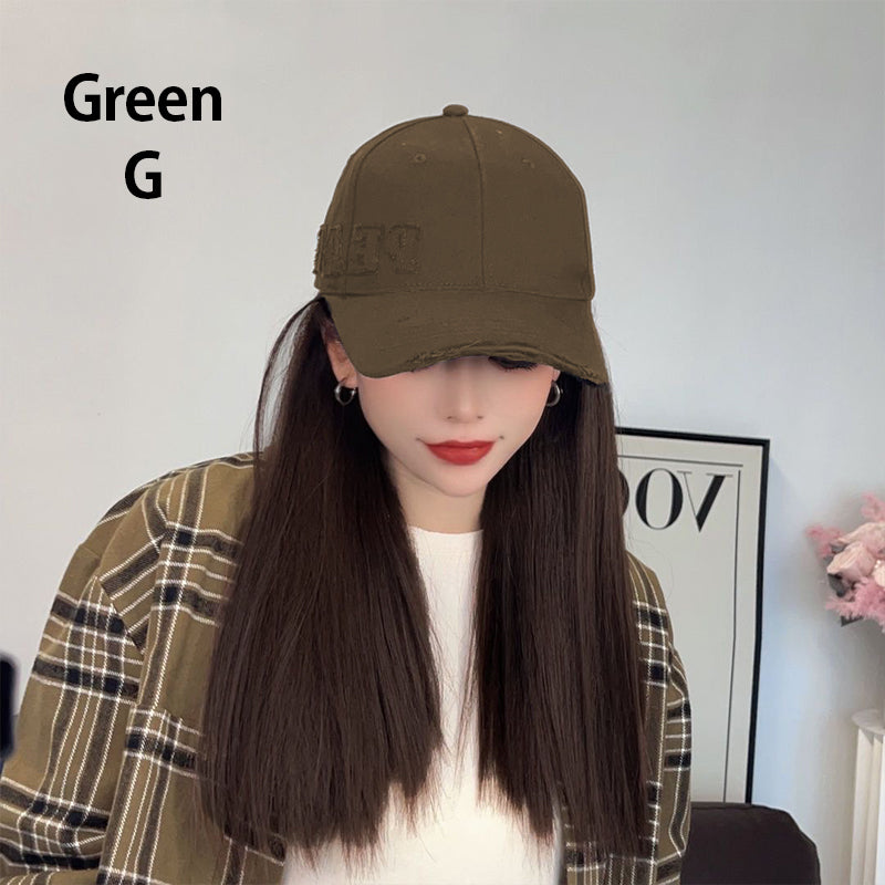 Baseball Cap with Hair Extensions