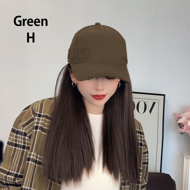 Baseball Cap with Hair Extensions