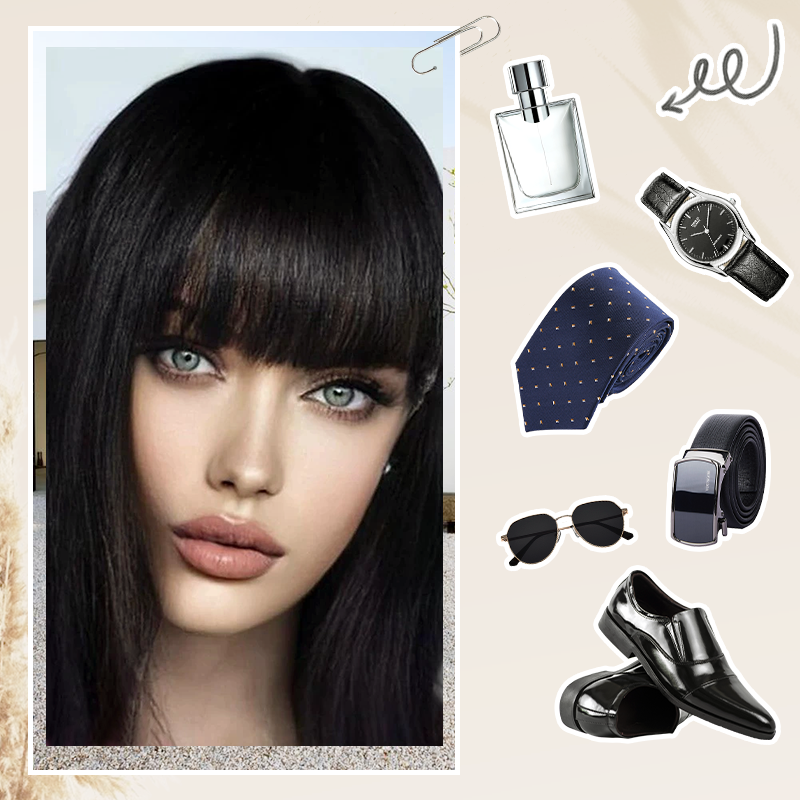 Synthetic Short Wig with Bangs for Women