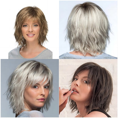 Women's Fashion Gradient Curly Short Wig