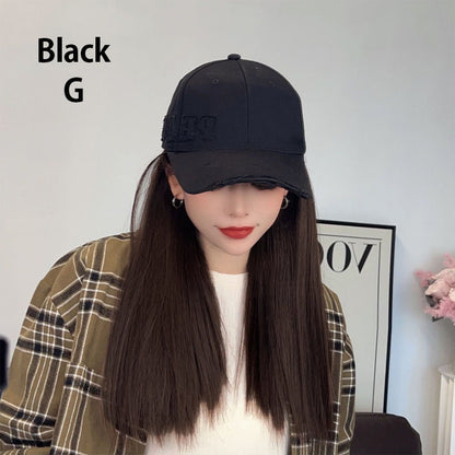 Baseball Cap with Hair Extensions