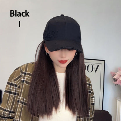 Baseball Cap with Hair Extensions