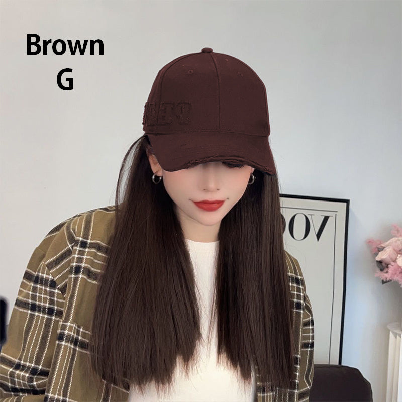 Baseball Cap with Hair Extensions