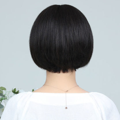 Natural Short Straight Bob Wig with Bangs（50% OFF）