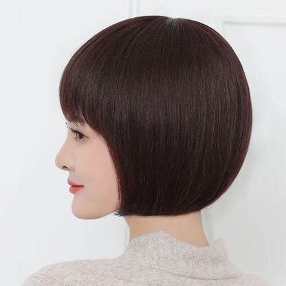 Natural Short Straight Bob Wig with Bangs（50% OFF）
