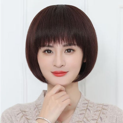 Natural Short Straight Bob Wig with Bangs（50% OFF）
