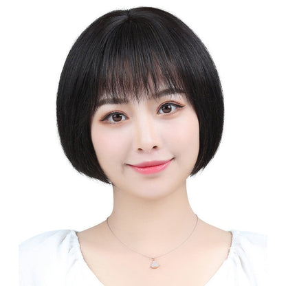 Natural Short Straight Bob Wig with Bangs（50% OFF）