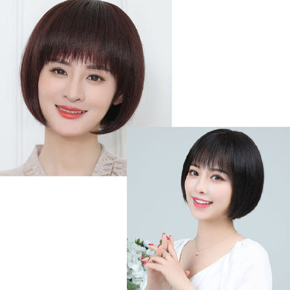 Natural Short Straight Bob Wig with Bangs（50% OFF）